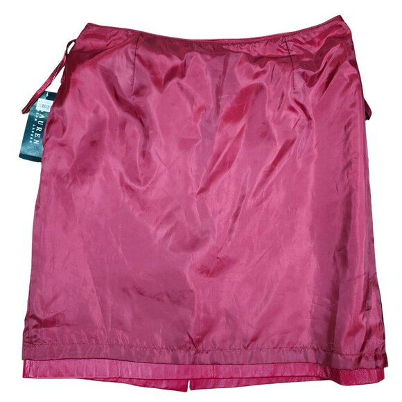 Lauren Ralph Lauren Womens Red Leather Skirt Size 14 NWT - Picture 5 of 8